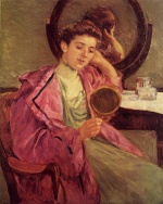 Mary Cassatt  - Peintures - Femme à sa toilette