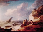 Thomas Gainsborough - Bilder Gemälde - A Rocky Coastal Scene