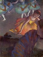Edgar Degas  - paintings - Ballerina and Lady with a Fan