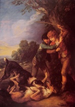 Bild:Shepherd Boys with Dogs Fighting