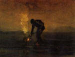 Vincent Willem van Gogh  - Bilder Gemälde - Peasant Burning Weeds