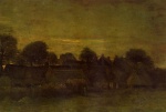 Vincent Willem van Gogh  - Bilder Gemälde - Village at Sunset