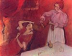 Edgar Degas - Bilder Gemälde - Beim Haarkämmen