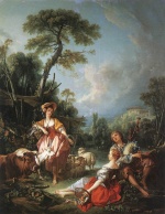 Francois Boucher - Peintures - Une pastorale d'été