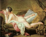 Francois Boucher - Peintures - Nu au canapé