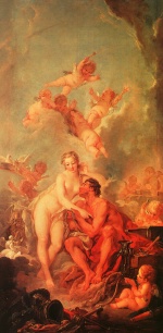 Francois Boucher  - Peintures - La visite de Vénus à Vulcain