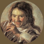 Frans Hals  - Bilder Gemälde - Boy holding a Flute (Hearing)