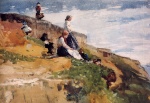 Winslow Homer  - Bilder Gemälde - On the Cliff