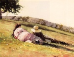 Winslow Homer  - Bilder Gemälde - On the Hill