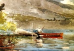 Winslow Homer  - Bilder Gemälde - The Red Canoe