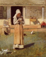 Winslow Homer  - Bilder Gemälde - The Sick Chicken