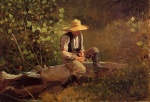 Winslow Homer  - Bilder Gemälde - The Whittling Boy
