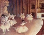 Edgar Degas - paintings - Ballet Rehearsal on Stage