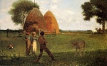 Winslow Homer  - Bilder Gemälde - Weaning the Calf