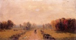 Sanford Robinson Gifford - Peintures - Charrette sur une route de campagne