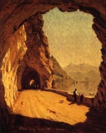 Sanford Robinson Gifford - paintings - Stelvio Road by Lago di Como