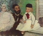 Edgar Degas  - Bilder Gemälde - Portrait des Grafen Lepic und seine Töchter