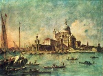 Francesco Guardi - paintings - Blick von der Punta della Dogana in Richtung la Chiesa della Salute