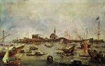 Francesco Guardi - Peintures - Le Bucentaure à San Nicolo di Lodo