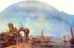 Francesco Guardi - Bilder Gemälde - Capriccio an den Ufern der Lagune