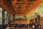 Francesco Guardi - Bilder Gemälde - Der Empfang der Gesandten im Saal del Collegio des herzoglichen Palastes