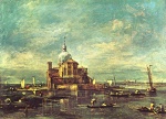 Francesco Guardi - Bilder Gemälde - Kirche auf einer kleinen Insel der Lagune