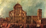 Francesco Guardi - Bilder Gemälde - Osterprozession des Dogen über den Campo San Zaccaria Venedig