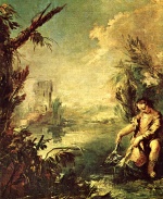 Francesco Guardi  - Bilder Gemälde - Tobias mit dem Fisch