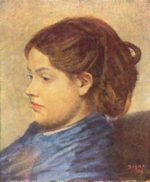 Hilaire Germain Edgar De Gas  - Peintures - Portrait de Mademoiselle Dobigny