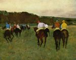 Edgar Degas  - Bilder Gemälde - Rennpferde in Longchamp