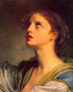 Jean Baptiste Greuze - Bilder Gemälde - Head of a Young Girl