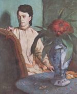 Edgar Degas  - Peintures - Femme assise avec vase