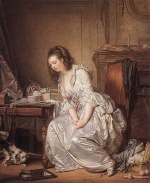 Jean Baptiste Greuze - paintings - The Broken Mirror