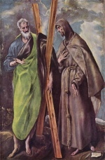 El Greco - Bilder Gemälde - Die Heiligen Andreas und Franziskus