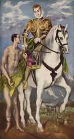 El Greco - Bilder Gemälde - Heiliger Martin mit Bettler