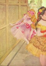 Edgar Degas  - Bilder Gemälde - Tänzerinnen hinter einer Kulisse