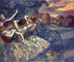 Edgar Degas  - Peintures - Quatre danseuses