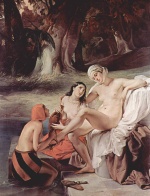 Francesco Hayez - Bilder Gemälde - Bathseba im Bade