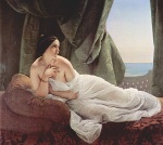 Francesco Hayez - Peintures - Odalisque allongée