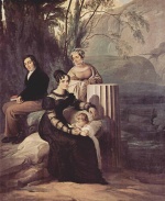 Francesco Hayez - Bilder Gemälde - Portrait der Familie Stampa di Sonico