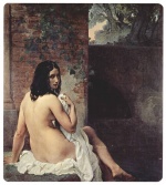 Francesco Hayez  - Bilder Gemälde - Rückenansicht einer Badenden