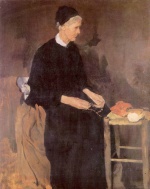 Wilhelm Leibl - Peintures - La vieille Parisienne