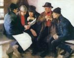 Wilhelm Leibl - paintings - Die Dorfpolitiker