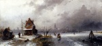 Charles Henri Joseph Leickert - Peintures - Personnages sur un lac gelé