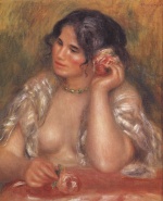 Pierre Auguste Renoir  - Bilder Gemälde - Gabrielle with a Rose