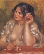 Pierre Auguste Renoir  - paintings - Gabrielle with a Rose