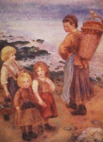 Pierre Auguste Renoir  - Bilder Gemälde - Mussel Fishers at Berneval