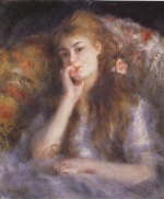 Pierre Auguste Renoir  - Bilder Gemälde - Young Girl seated