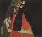 Egon Schiele  - Bilder Gemälde - Cardinal and Nun