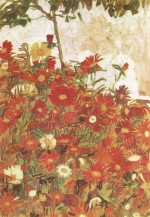 Egon Schiele  - Bilder Gemälde - Field of Flowers